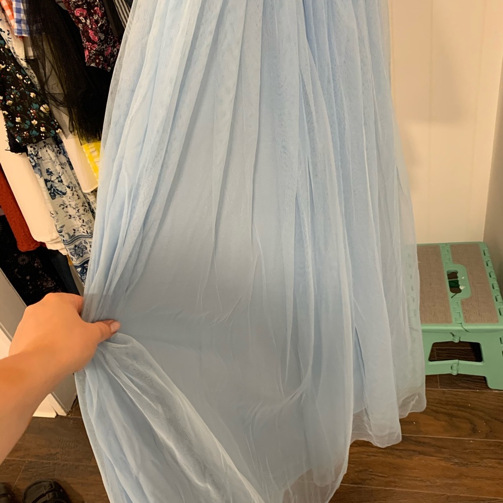 ASOS Petite one shoulder tulle maxi dress Size 6P - Picture 4 of 8